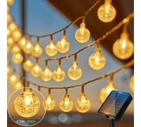 Shein 1 pieza Bola de luz LED de hadas con energía solar, bola de cristal, a prueba de intemperie, lámpara solar para jardín, patio, exterior, se enciende a