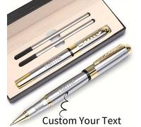 Shein 1 pieza Bolígrafo de lujo, personalización gratuita con grabado láser, tinta negra, mejor juego de regalo para oficina, bolígrafos elegantes en caja d