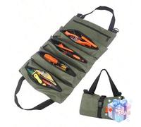 Shein 1 pieza Bolsa de herramientas enrollable de alta resistencia - Organizador de tela Oxford, apto para mecánicos, electricistas, carpinteros, etc. -, po