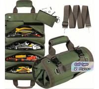 Shein 1 pieza Bolsa de herramientas enrollable de CILANO resistente al agua - Tela Oxford impermeable para mecánicos, electricistas, carpinteros y talla gra