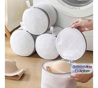 Shein 1 pieza Bolsa de lavandería de lencería blanca con cremallera, bolsa de lavado de malla de panal - Filtro efectivo para impurezas, marco de soporte an