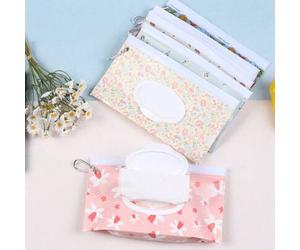 Shein 1 pieza Bolsa portátil de toallitas húmedas de EVA, bolsa de pañuelos con tapa con hebilla y extracción, bolsa de pañuelos reutilizable, caja de pañue