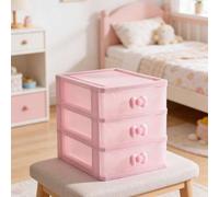 Shein 1 pieza Caja de almacenamiento de plástico con cajón para la habitación del bebé, organizador de escritorio rectangular, adecuado para ropa y juguetes