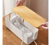 Shein 1 pieza Caja de almacenamiento de regleta de alimentación de escritorio, organizador de cables y enchufes para sala de estar, escritorio, material ABS