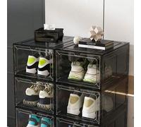 Shein 1 pieza Caja de almacenamiento de zapatos de plástico transparente de 6 lados, estuche de exhibición antioxidante y claro para la organización del hog
