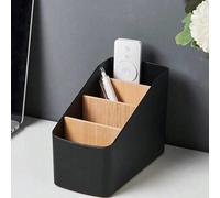 Shein 1 Pieza Caja de almacenamiento multifuncional para control remoto de escritorio con diseño de divisor en varios niveles y estante de bambú desmontable