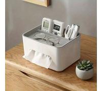 Shein 1 Pieza Caja de almacenamiento multiusos para escritorio con soporte para papel de seda, cajón, soporte para control remoto, organizador de escritorio
