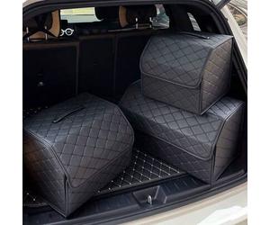 Shein 1 pieza Caja de almacenamiento para baúl de coche, de gran capacidad, bolsa de almacenamiento multiusos para herramientas, organizador plegable de cue