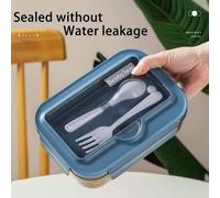 Shein 1 pieza Caja de almuerzo Bento rectangular de unicolor con tapa, de material plástico reutilizable apto para microondas, adecuada para estudiantes, tr