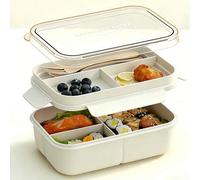 Shein 1 pieza Caja de almuerzo tipo bento para adultos, recipiente de almuerzo a prueba de fugas y sin tintes químicos, caja de preparación de comidas para