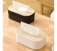 Shein 1 pieza Caja de pañuelos de escritorio de plástico, adecuada para sala de estar, mesa de centro y soporte de servilletas en el comedor del hogar