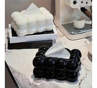 Shein 1 pieza Caja de pañuelos de plástico con forma de nube, caja de almacenamiento de pañuelos cuadrada para escritorio, caja de pañuelos con diseño de ma