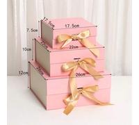 Shein 1 pieza Caja de regalo cuadrada plegable magnética con lazo, colores surtidos, diseño premium