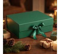 Shein 1 pieza Caja de regalo plegable con lazo y magnética, color caramelo, empaque de regalo de cumpleaños