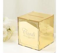 Shein 1 pieza Caja de tarjetas de boda de acrílico con diseño de espejo - Ideal para almacenar tarjetas de boda y aniversario, mejor regalo, decoración de b