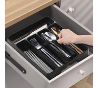 Shein 1 pieza Caja organizadora de cubiertos, Caja de almacenamiento de cubiertos, Bandeja de almacenamiento para cajón de cocina, Material de plástico PP,