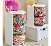 Shein 1 pieza Caja organizadora de escritorio giratoria multifuncional, adecuada para collares, aretes, pulseras, anillos, brochas de maquillaje, pinzas par