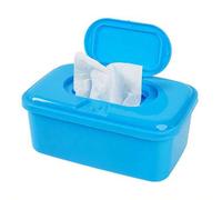 Shein 1 pieza Caja para toallitas húmedas con tapa abatible, caja de almacenamiento de pañuelos sellada a prueba de humedad, organizador de escritorio para
