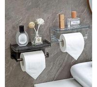 Shein 1 pieza Caja portarrollos de papel higiénico, soporte para pañuelos, estante de almacenamiento, bastidor colgante de pared para el baño con espacio de