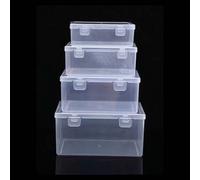 Shein 1 pieza Caja vacía cuadrada transparente con doble hebilla y tapa, caja de almacenamiento y exhibición de muestras, caja de plástico con decoración de
