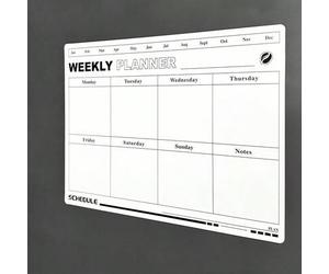 Shein 1 pieza Calendario magnético para refrigerador, pegatina de pizarra blanca blanda y borrable, planificador semanal y mensual, suministros de oficina,