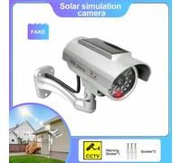 Shein 1 pieza Cámara simulada solar, antirrobo y antirrobo, ligeramente resistente al agua, destellos de luz LED roja, calcomanía de CCTV adicional
