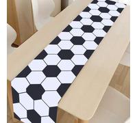 Shein 1 pieza Camino de mesa clásico de fútbol, tamaño 180*35cm Mantel de poliéster, decoración de fiesta de fútbol, suministros para fiesta de cumpleaños c