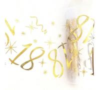 Shein 1 pieza Camino de mesa de 28*275cm con patrón de 18, 30, 40, 50, 60, 70 en dorado, decoración de fiesta de cumpleaños 18º, 30º, 40º, 50º, 60º, 70º, ar