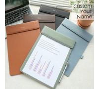 Shein 1 pieza Carpeta de archivo magnética personalizada con nombre, carpeta de documentos personalizable tamaño A4 con portaplumas, combinación de letras d