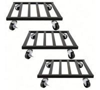 Shein 1 pieza Carrito para plantas de metal de alta resistencia con ruedas con bloqueo - Estantes cuadrados de 10" y 12", adecuado para uso interior/exterio