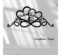 Shein 1 pieza Cartel con forma de corazón personalizado, regalo de boda personalizado para la pareja, cartel de corazón de metal con nombre y fecha, cartel