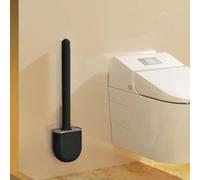 Shein 1 pieza Cepillo de baño de silicona, cepillo de limpieza pequeño y compacto para el hogar, mango largo desmontable, transpirable, cabezal plano, cerda