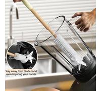 Shein 1 pieza Cepillo de limpieza multifuncional, cepillo de mango largo extensible para tazas y botellas, cepillo suave para la limpieza de la licuadora, d