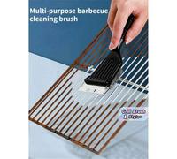 Shein 1 pieza Cepillo de parrilla de acero inoxidable de alta resistencia con raspador | Cerdas de latón ultra fuertes, adecuado para rejillas de parrilla,