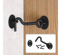 Shein 1 pieza Cerradura de hardware para puerta de granero de 4 pulgadas, cierre deslizante con ojo y tornillos, pestillo de metal resistente a la oxidación