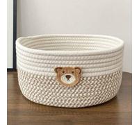Shein 1 pieza Cesta de almacenamiento de aperitivos tejida y linda, Caja de almacenamiento de control remoto de escritorio del hogar, Cesta de almacenamient