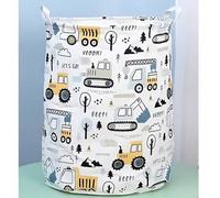 Shein 1 pieza Cesta de almacenamiento de juguetes plegable de lona con asa, diseño grande y lindo, ligero, adecuado para el hogar, la guardería, la habitaci
