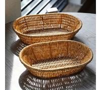 Shein 1 pieza Cesta de almacenamiento ovalada multifuncional - Diseño de ratán de plástico, adecuada para frutas, aperitivos, utensilios, flores, almacenami