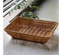 Shein 1 pieza Cesta de almacenamiento ovalada multiusos - Diseño de ratán de plástico, para guardar frutas, aperitivos, utensilios, flores, artículos del ho