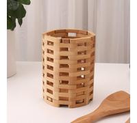 Shein 1 pieza Cesta de cubiertos de bambú para uso en la cocina