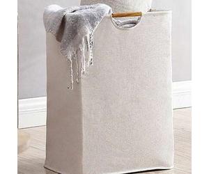 Shein 1 pieza Cesta de lavandería plegable beige | Bolsa de almacenamiento de ropa plegable impermeable, caja organizadora de juguetes | Artículo esencial r