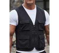 Shein 1 pieza Chaleco deportivo para hombre para exteriores, fotografía al aire libre, uniforme de trabajo, chaleco de carga con múltiples bolsillos para vi