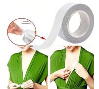 Shein 1 pieza Cinta adhesiva doble cara antideslizante de 5m con cortador, cinta adhesiva doble cara oculta para ropa y Body de mujer, cinta transparente in