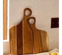 Shein 1 pieza Cirelle, Tablas de cortar de madera de acacia con mango, tablas rústicas para servir queso y chacinería, bloques de carnicero de cocina, tabla