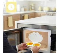 Shein 1 pieza Cocedor/Escalfador de huevos para microondas. Material de plástico PP resistente al calor sin electricidad, tazas de huevo de doble capa con b