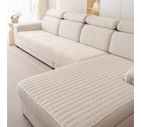 Shein 1 pieza Cojín acolchado de franela para sofá, Funda de asiento de sofá antideslizante, Apta para sofás de 1/2/3/4 plazas y chaise longue, Estilo minim