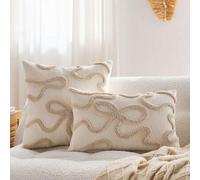 Shein 1 pieza Cojín decorativo estilo nórdico Ins bordado, almohada lumbar para sofá, cama y cabecero, cojín acolchado con borlas para ventana, 45*45cm, dec