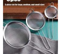 Shein 1 pieza Colador de malla fina, cuchara tamiz de acero inoxidable, herramienta de cocina multifuncional, adecuada para filtrar harina, hojas de té, ace