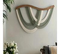 Shein 1 pieza Colgante de pared de fibra tejida - Decoración del hogar bohemia y minimalista, patrón de rayas, colgado horizontalmente, sin necesidad de ele