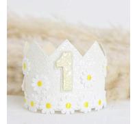 Shein 1 Pieza Corona de Margaritas de Cumpleaños, Sombrero de Celebración del 1er Cumpleaños, Sombrero Hecho a Mano Estilo Bohemio para Fiesta, Decoración p